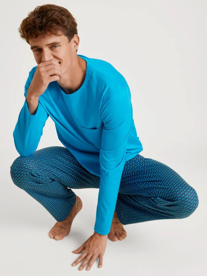 CALIDA Pyjamas Men Pyjama Danube Blue