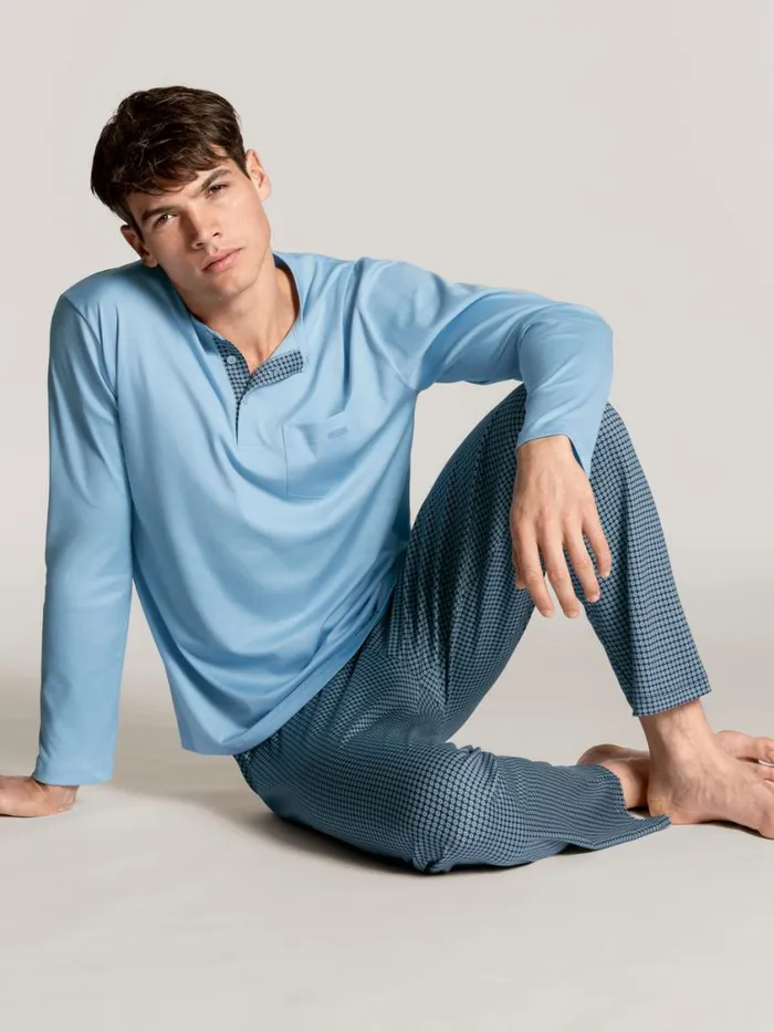 CALIDA Pyjamas Men Pyjama Placid Blue