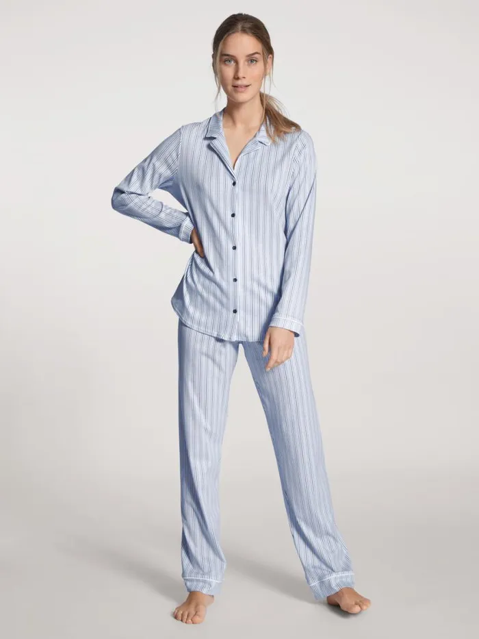 CALIDA Pyjamas Women Pyjama Buttoned Peacoat Blue