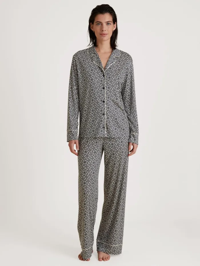 CALIDA Pyjamas Women Pyjama Buttoned Schwarz