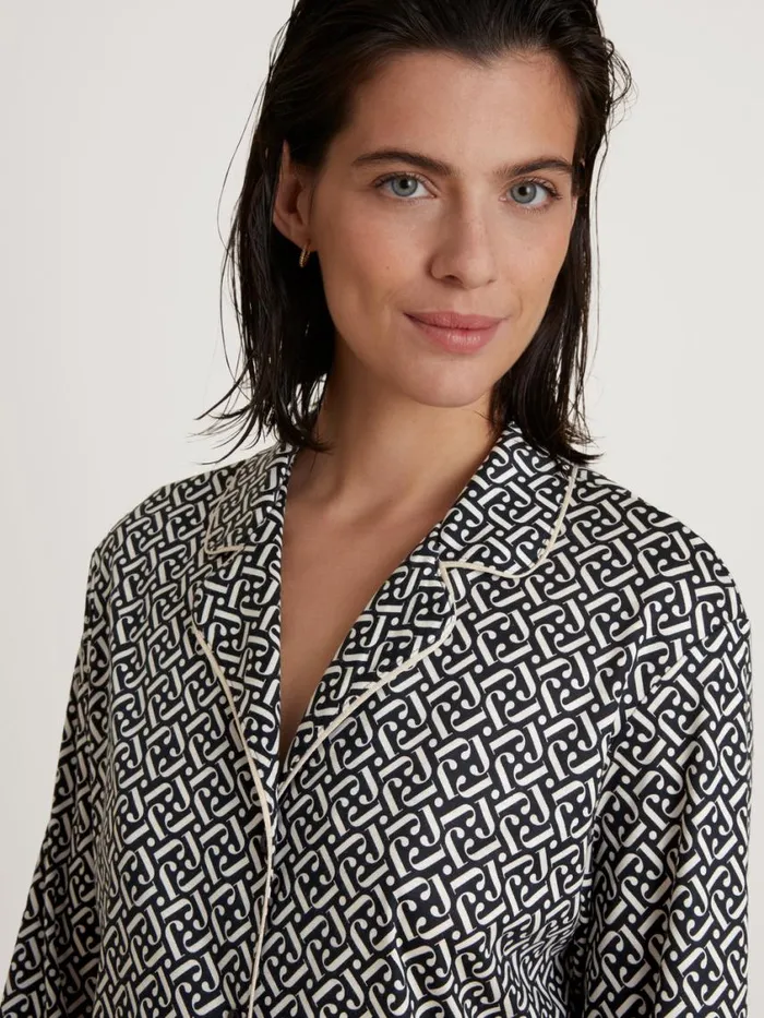 CALIDA Pyjamas Women Pyjama Buttoned Schwarz