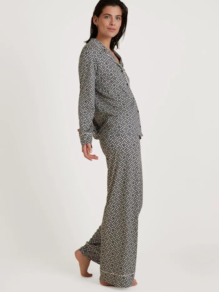CALIDA Pyjamas Women Pyjama Buttoned Schwarz
