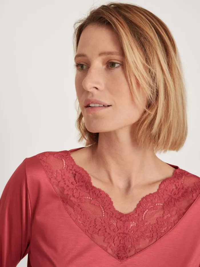 CALIDA Pyjamas Women Pyjama With Cuff Pomegranate Red