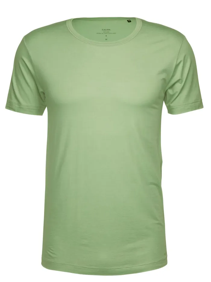 CALIDA Undershirts Men Shirt Short Sleeve Iris Green