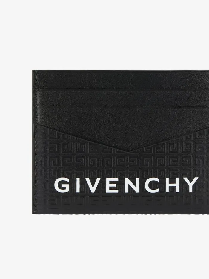 Card Holder In 4g Micro Leather Black Men Givenchy Wallets and Card Holders