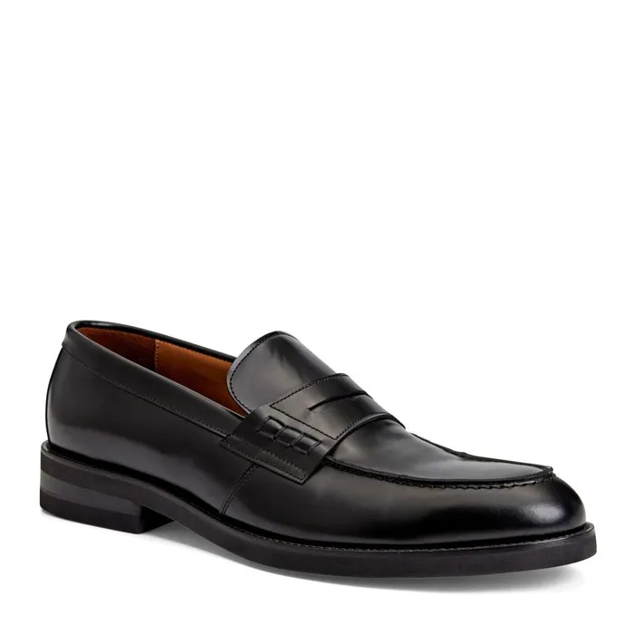 Carter Casual Loafer Black Leather Men Bruno Magli Loafers and Slipons