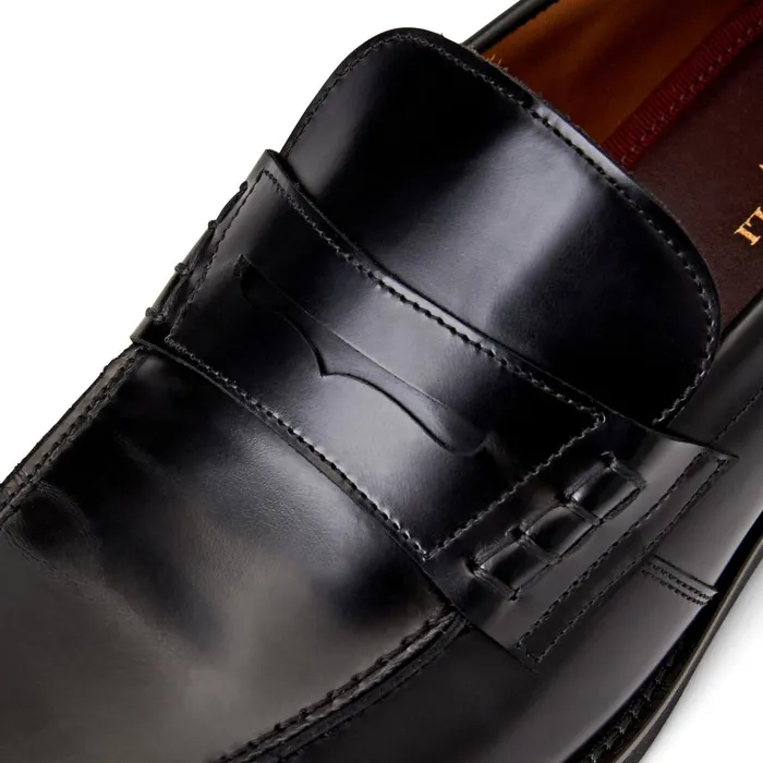 Carter Casual Loafer Black Leather Men Bruno Magli Loafers and Slipons