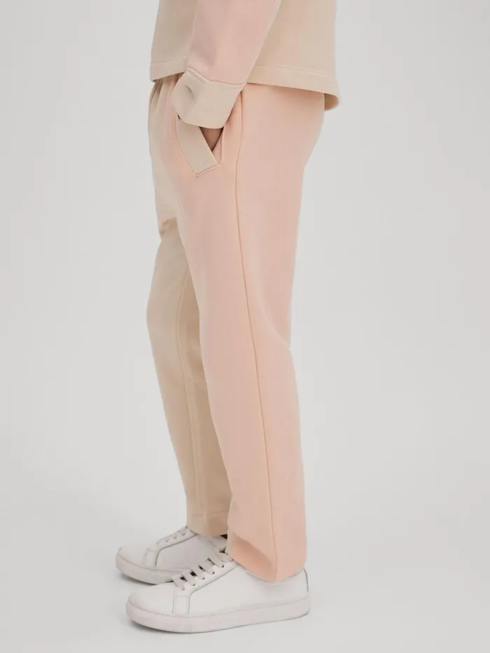 Children Reiss CoOrds Ivy Cotton Blend Tapered Joggers Pink