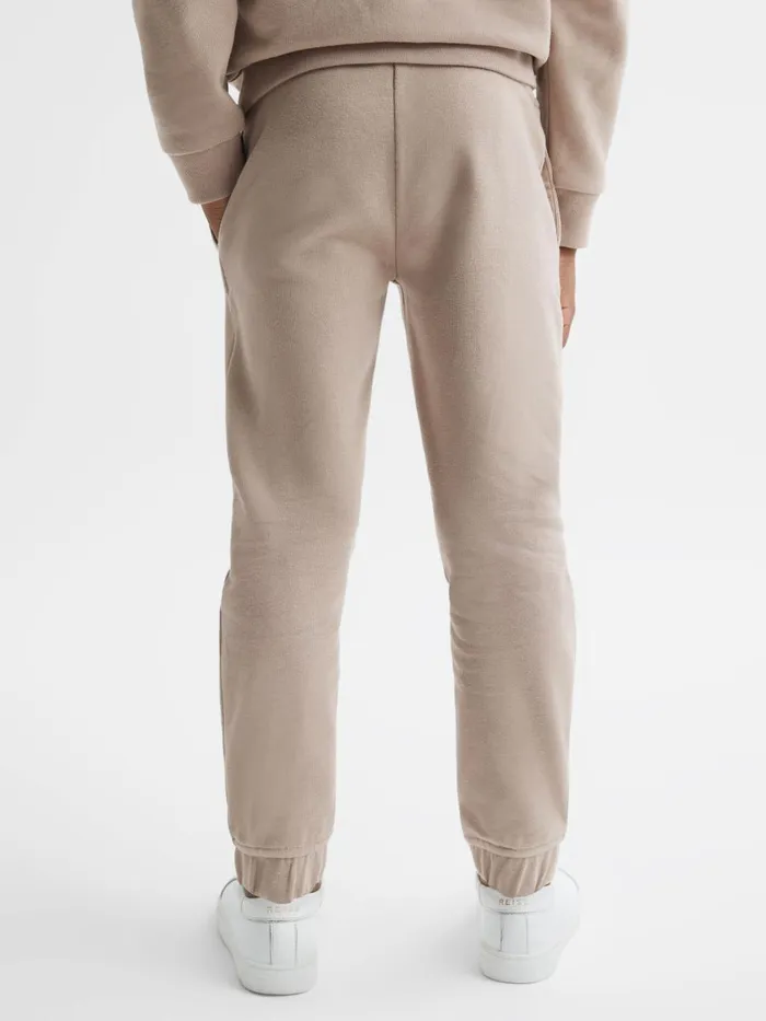 Children Reiss CoOrds Toby Garment Dyed Logo Joggers Taupe