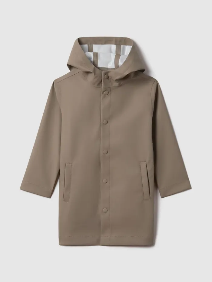 Children Reiss Coats and Jackets Eero Water Repellent Hooded Coat Stone