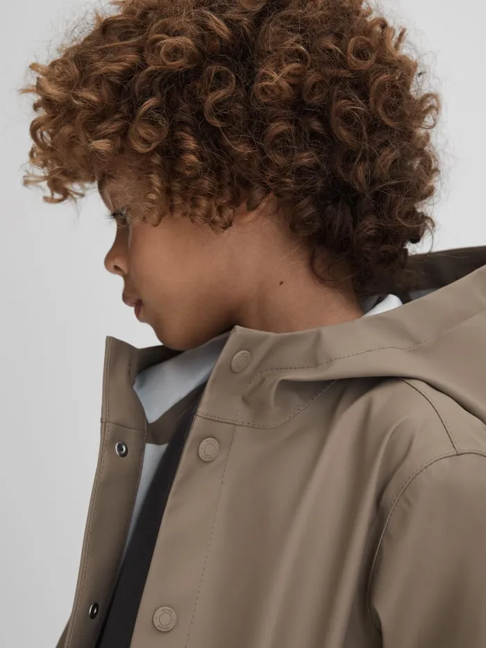 Children Reiss Coats and Jackets Eero Water Repellent Hooded Coat Stone