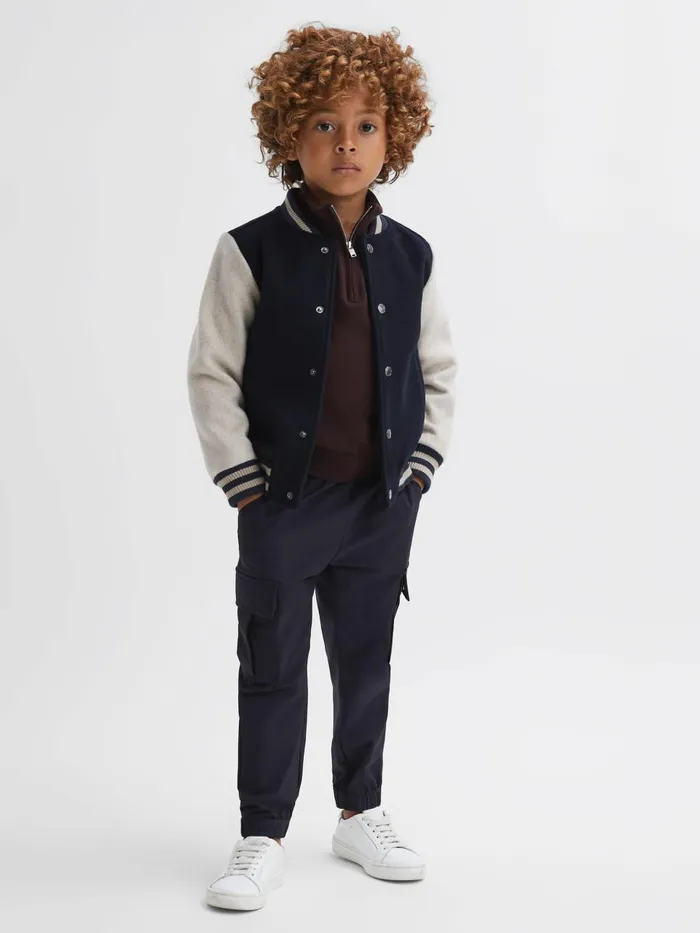 Children Reiss Knitwear Blackhall Merino Wool Zip Neck Jumper Bordeaux