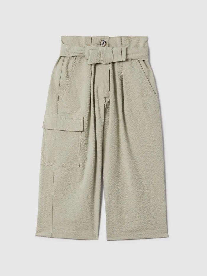 Children Reiss Pants Bax Textured Cargo Trousers Khaki