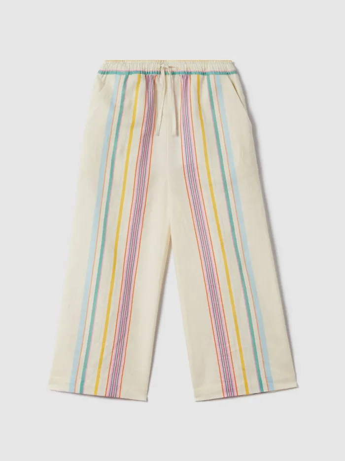 Children Reiss Pants Cleo Linen Drawstring Trousers Multi