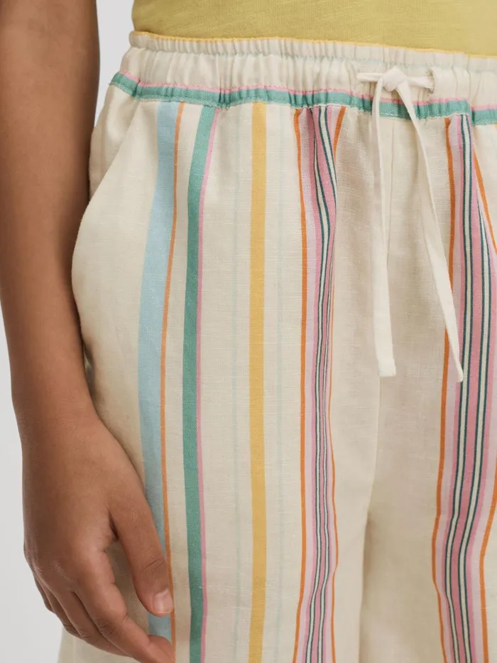 Children Reiss Pants Cleo Linen Drawstring Trousers Multi