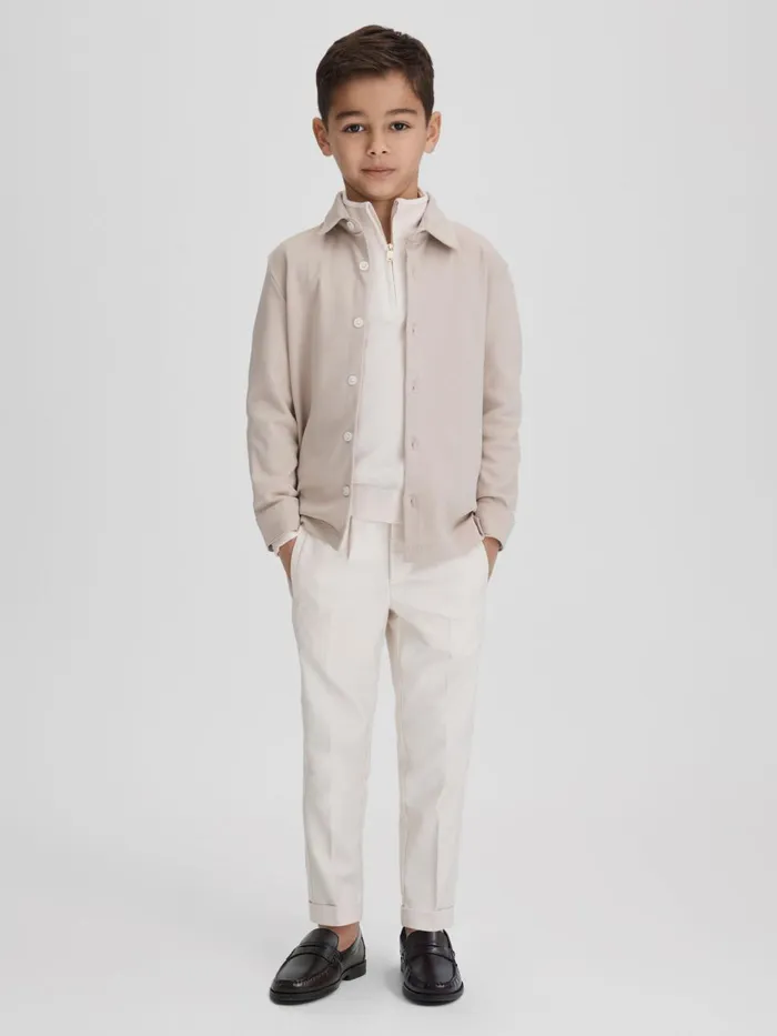 Children Reiss Shirts Hendon Cotton ButtonThrough Shirt Stone