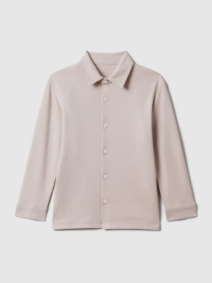 Children Reiss Shirts Hendon Cotton ButtonThrough Shirt Stone