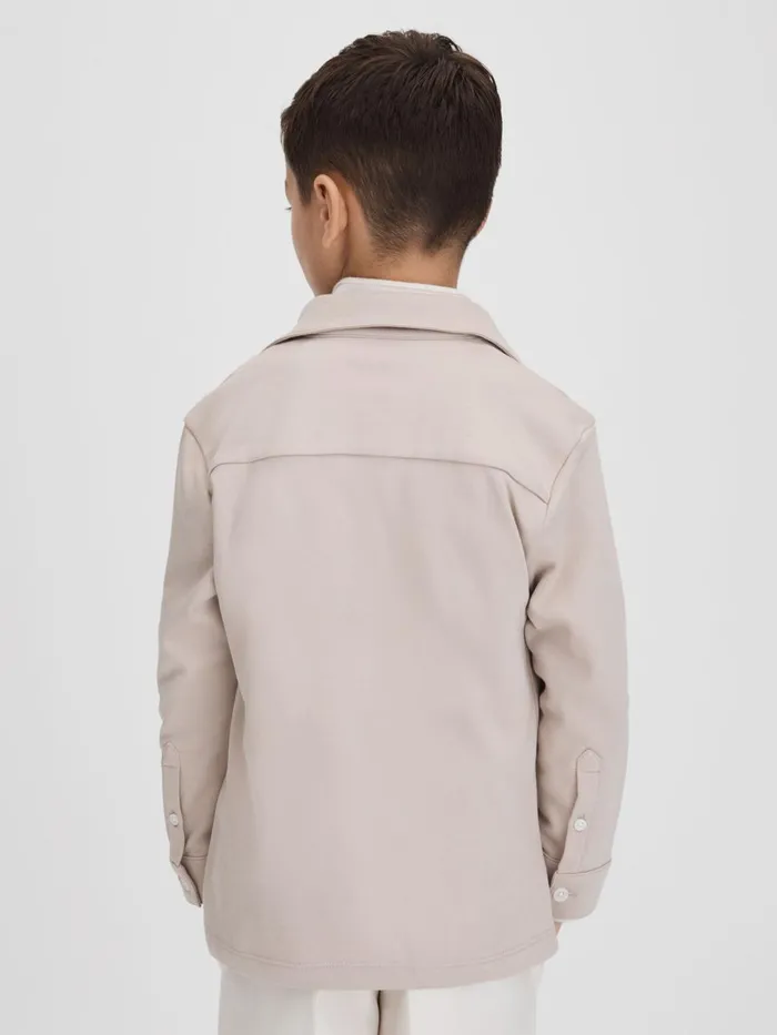 Children Reiss Shirts Hendon Cotton ButtonThrough Shirt Stone