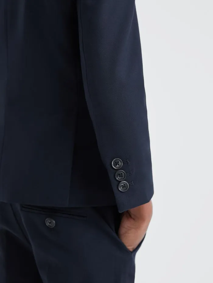 Children Reiss Suits and Tailoring Hope Wool Blend Single Breasted Blazer Navy