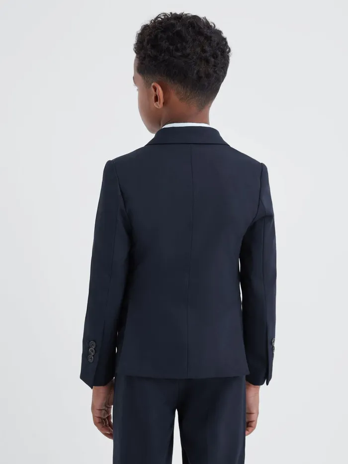Children Reiss Suits and Tailoring Hope Wool Blend Single Breasted Blazer Navy