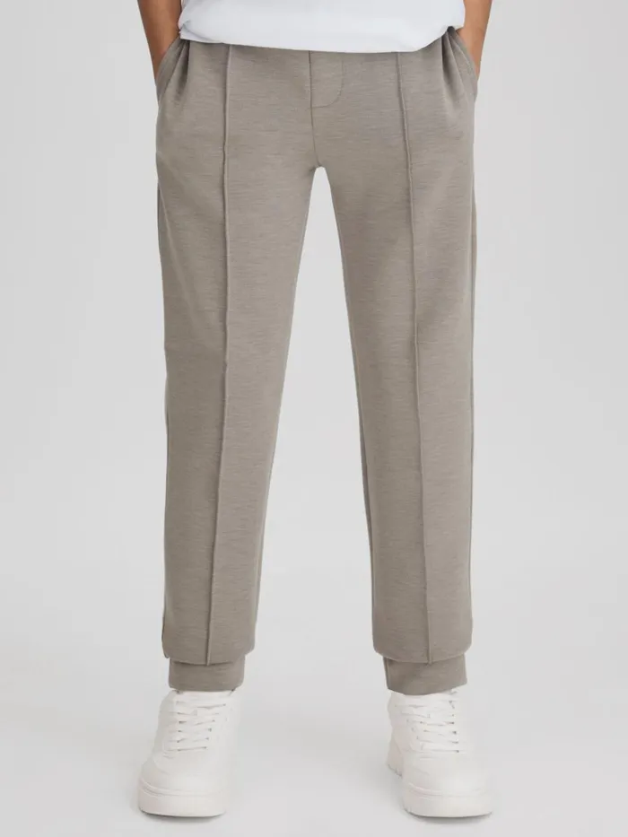 Children Reiss Sweats and Hoodies Premier Interlock Jersey Drawstring Joggers Taupe