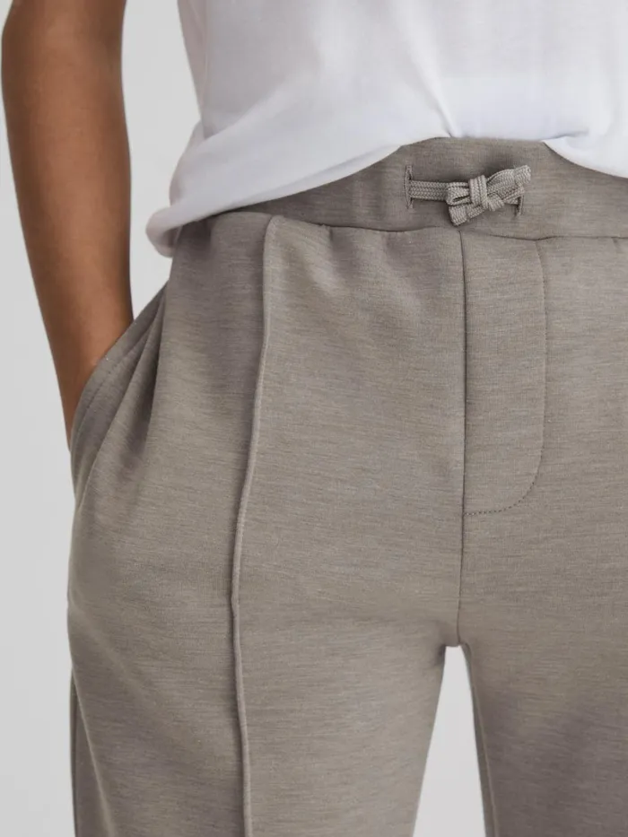 Children Reiss Sweats and Hoodies Premier Interlock Jersey Drawstring Joggers Taupe