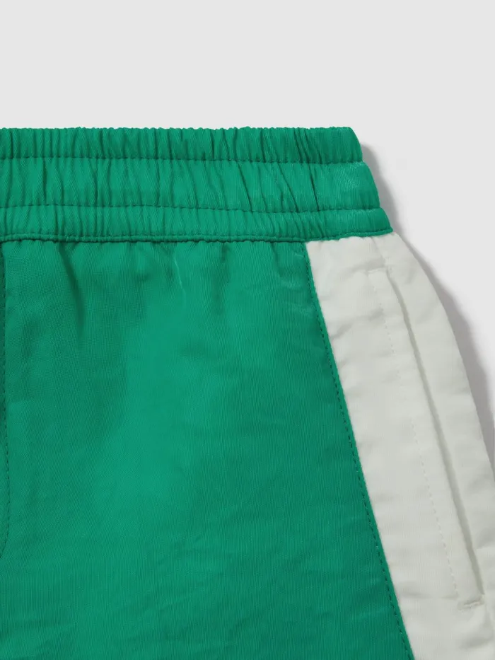 Children Reiss Swimwear Surf Contrast Drawstring Swim Shorts Bright Greenecru