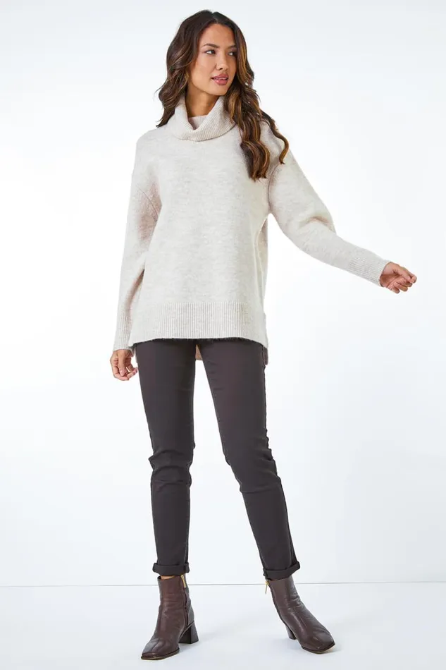 Chocolate 31039 Denim Stretch Elastic Waist Jegging Women Roman Trousers