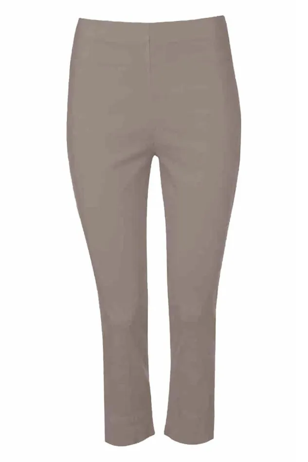 Chocolate Elastic Waist Stretch Cropped Trousers Women Roman Coords