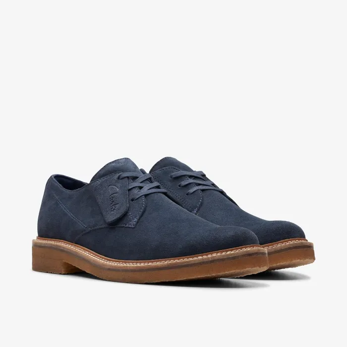 Clarkdale Derby Navy Suede Men Clarks Casual Dress Shoes