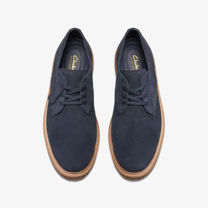 Clarkdale Derby Navy Suede Men Clarks Casual Dress Shoes
