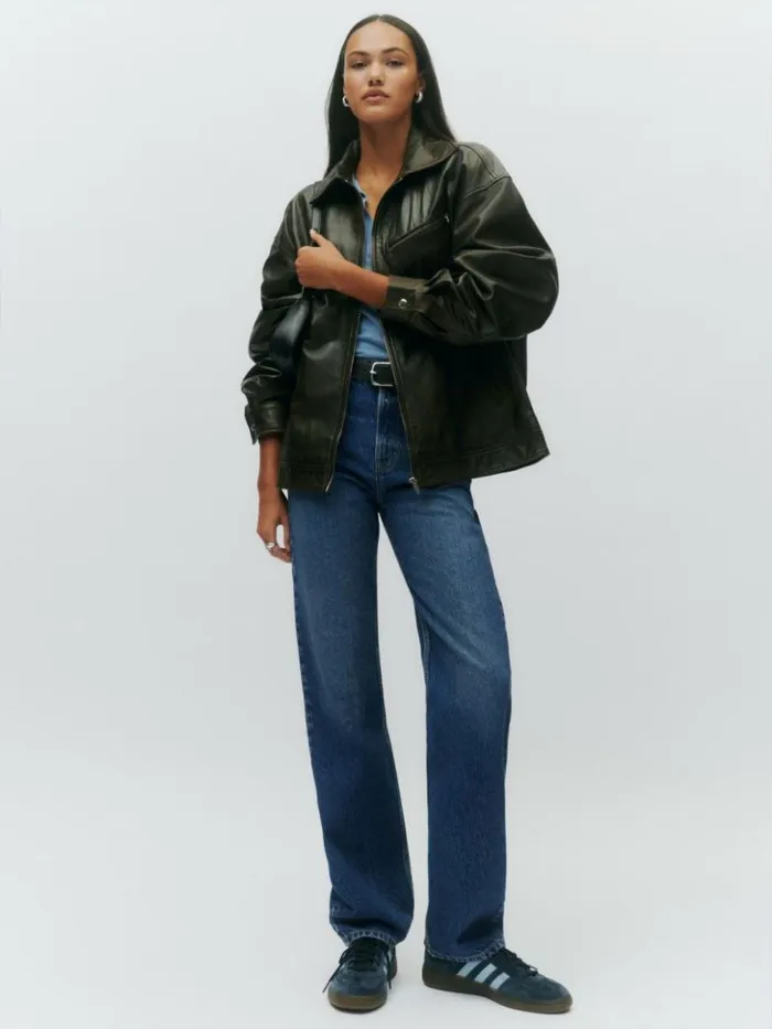 Clothing The Reformation Abby High Rise Straight Jeans Lanier