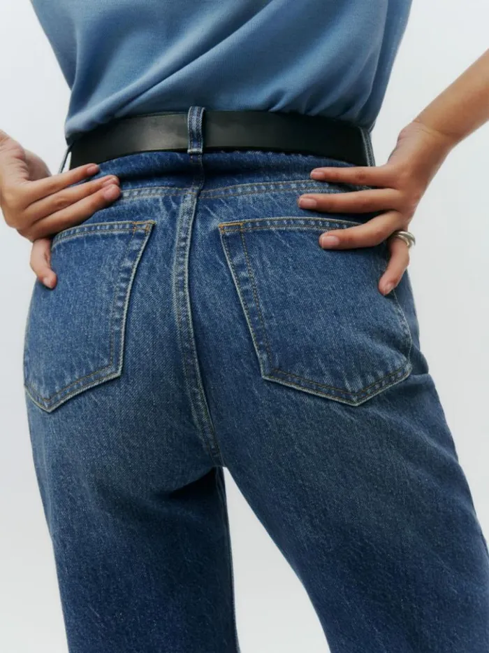 Clothing The Reformation Abby High Rise Straight Jeans Lanier