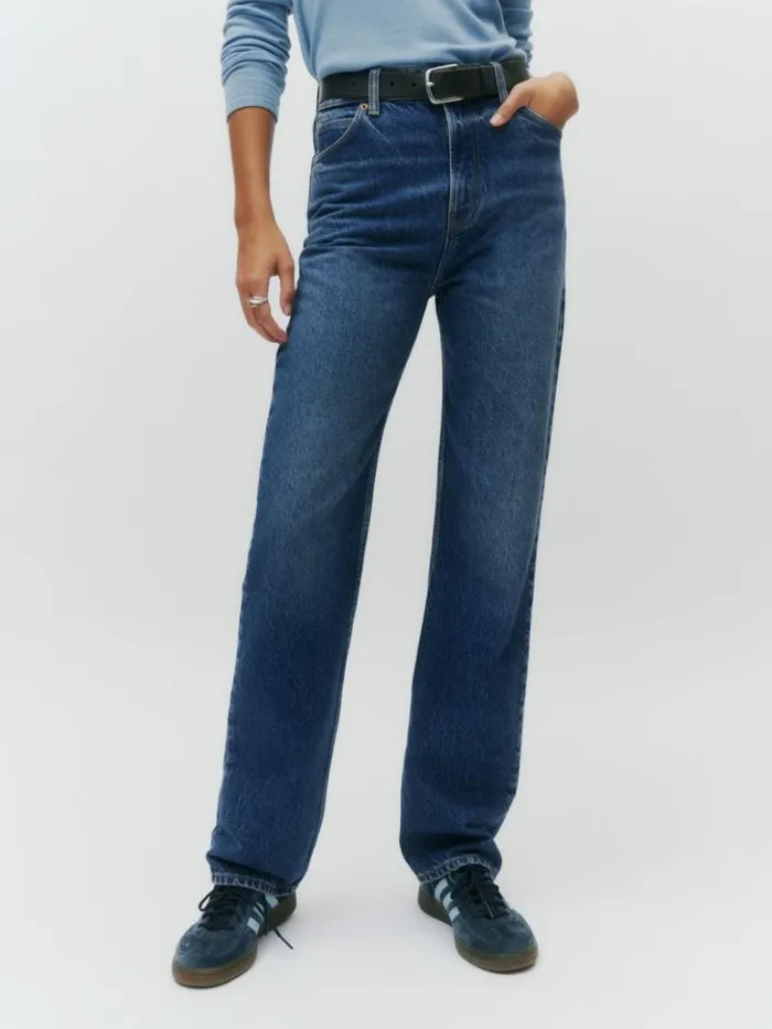 Clothing The Reformation Abby High Rise Straight Jeans Lanier