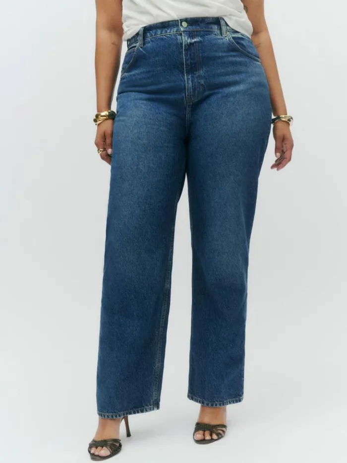 Clothing The Reformation Abby High Rise Straight Jeans Lanier
