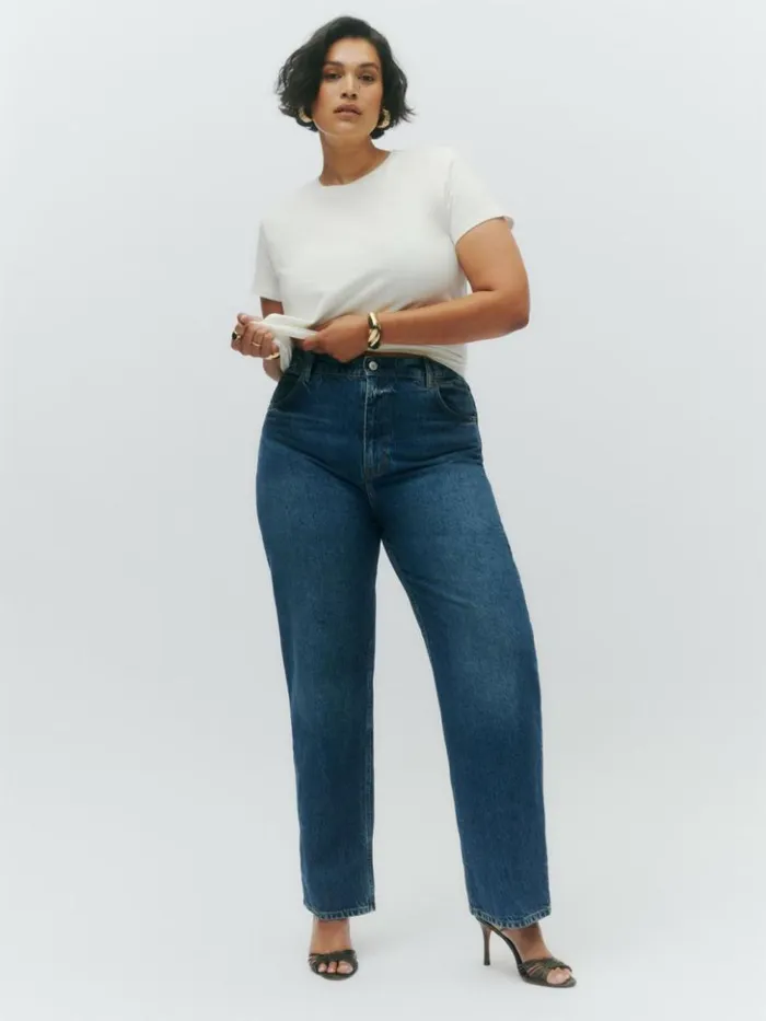 Clothing The Reformation Abby High Rise Straight Jeans Lanier