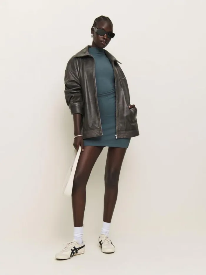 Clothing The Reformation Alden Knit Dress Slate