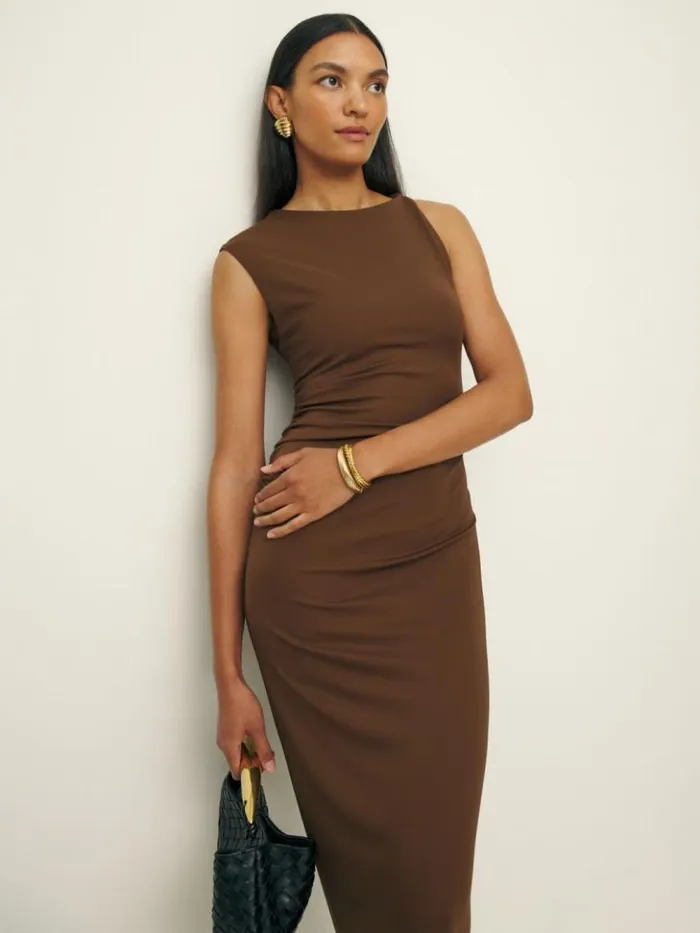Clothing The Reformation Amara Knit Dress Timber