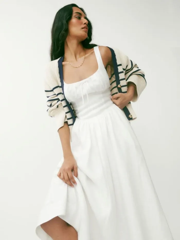Clothing The Reformation Balia Linen Dress White