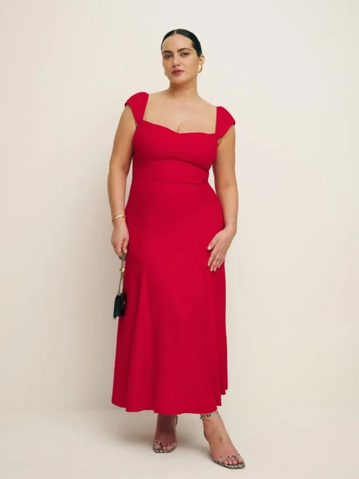 Clothing The Reformation Bryson Dress Es Cherry