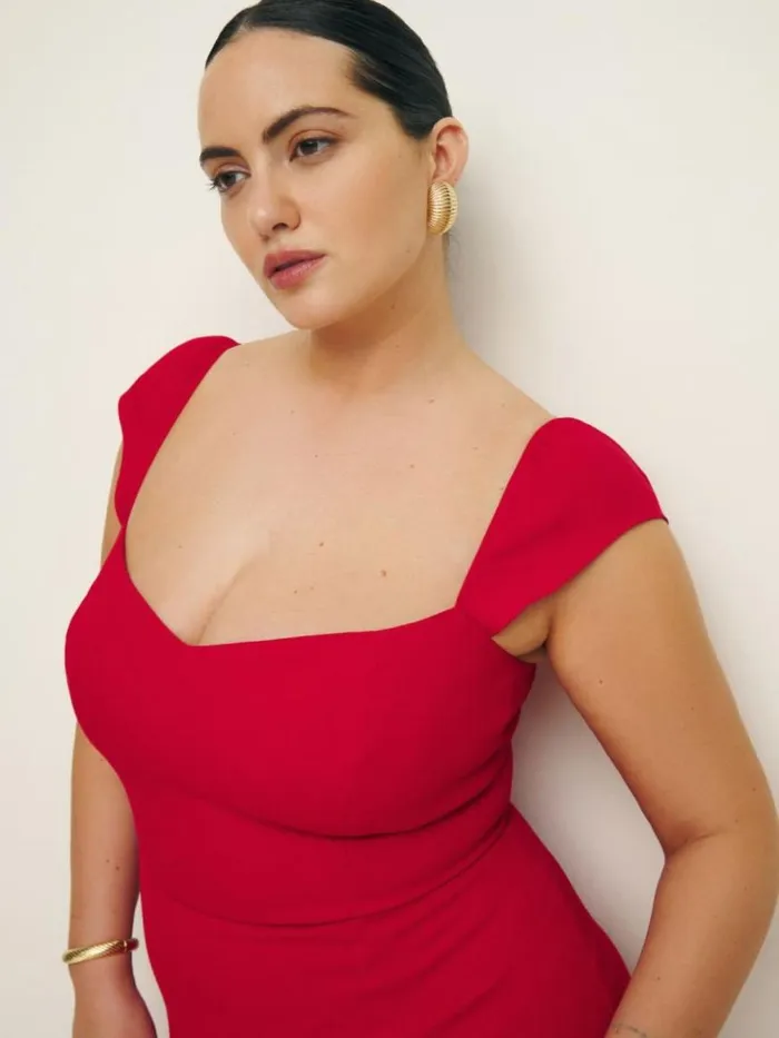 Clothing The Reformation Bryson Dress Es Cherry