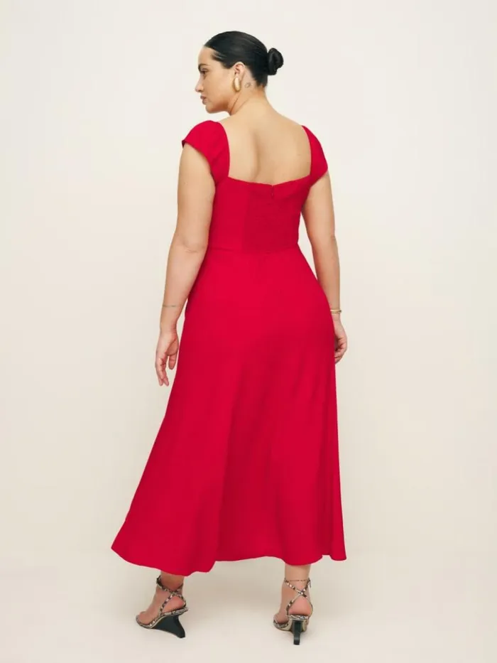 Clothing The Reformation Bryson Dress Es Cherry
