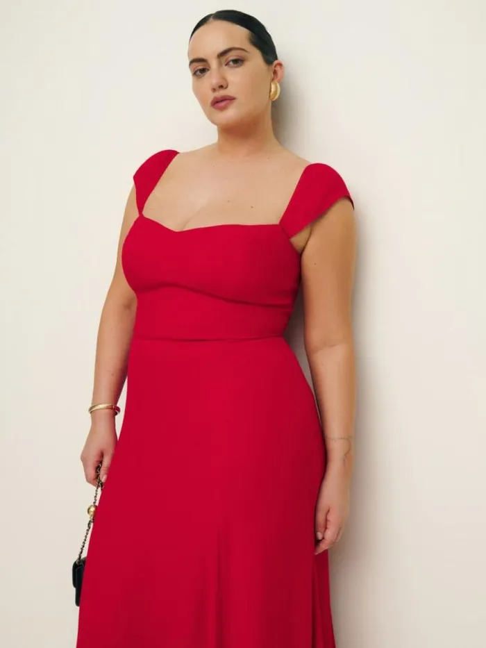 Clothing The Reformation Bryson Dress Es Cherry