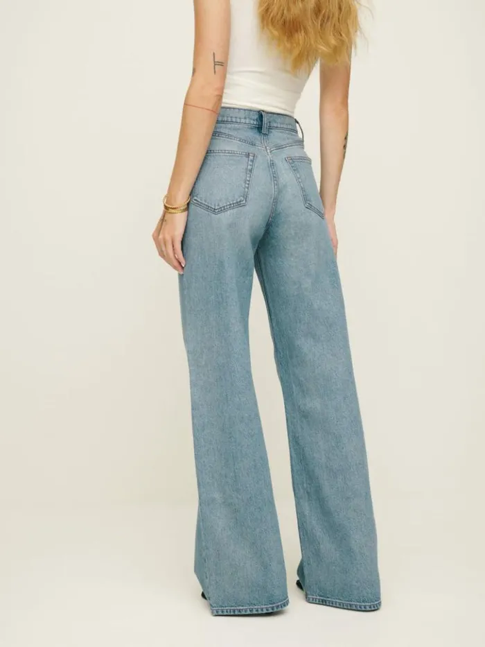 Clothing The Reformation Cary Stretch High Rise Slouchy Wide Leg Jeans Malta
