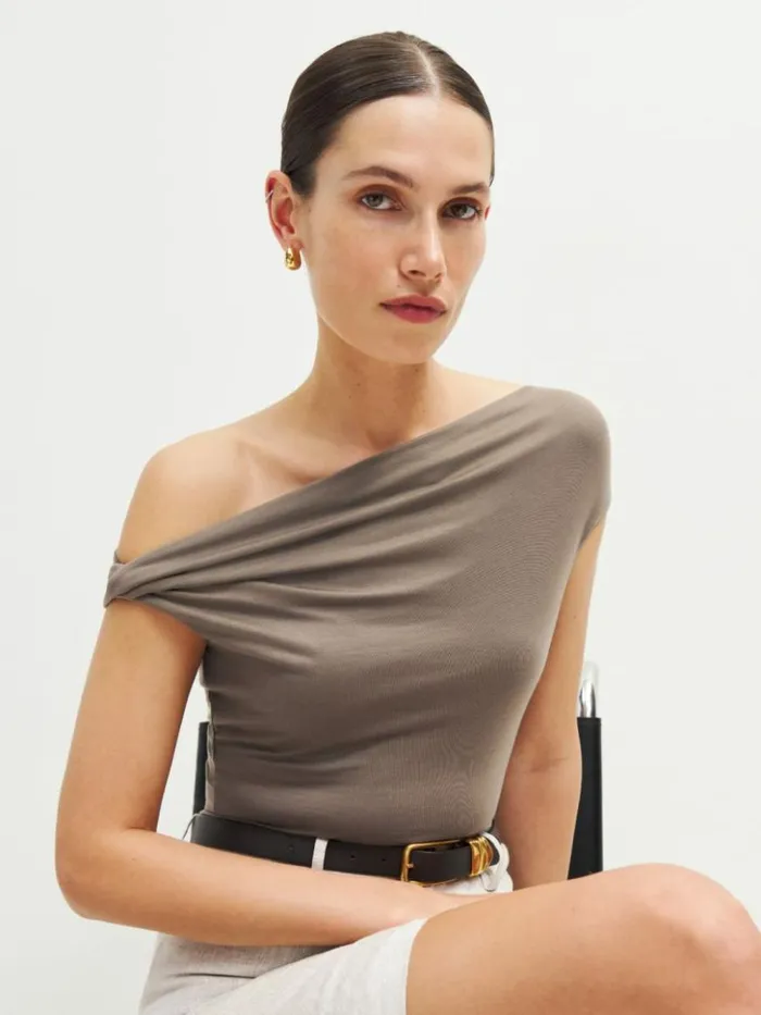 Clothing The Reformation Cello Knit Top Shitake