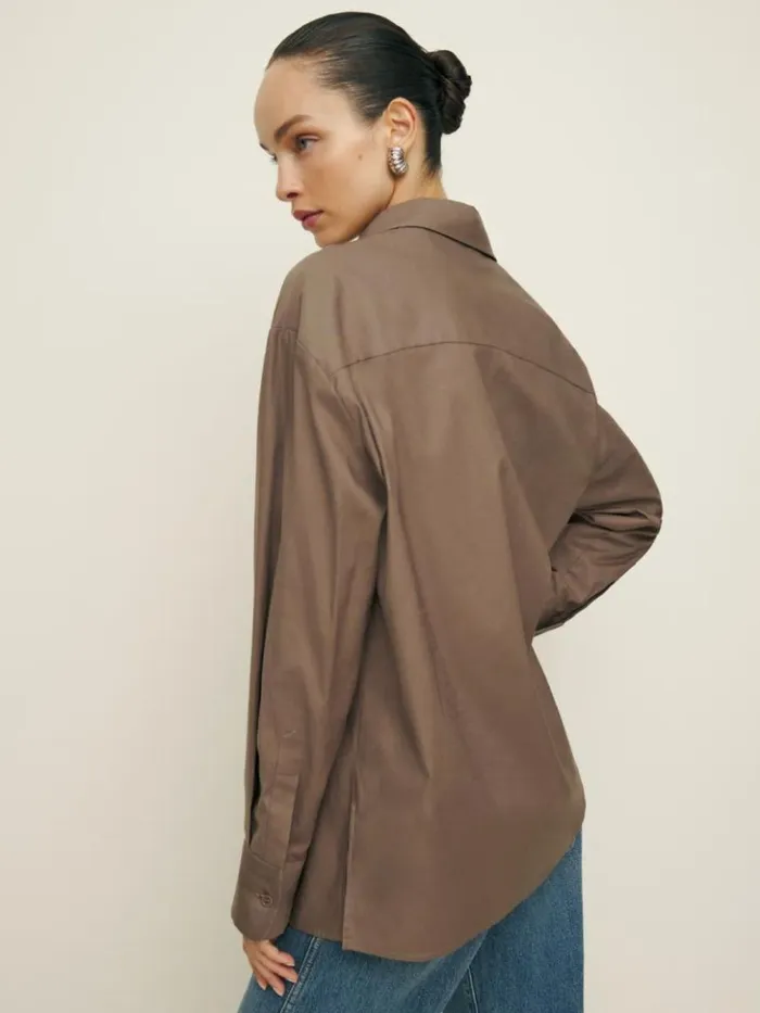 Clothing The Reformation Collins Shirt Mushroom