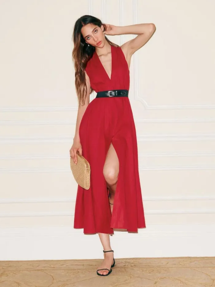 Clothing The Reformation Downing Dress Lipstick