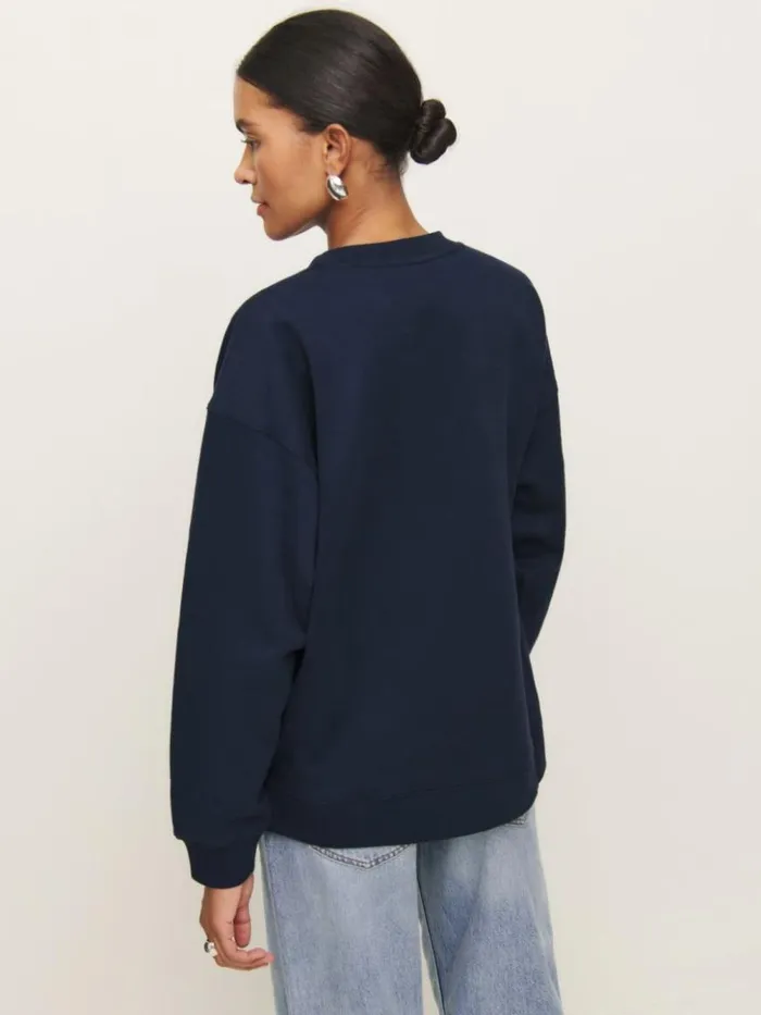 Clothing The Reformation Drew Vintage Oversized Crewneck Sweatshirt Midnight