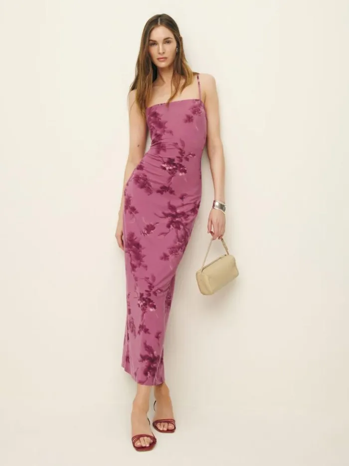 Clothing The Reformation Elise Knit Dress Hothouse Rose