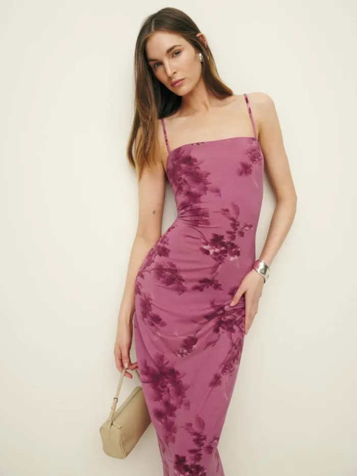 Clothing The Reformation Elise Knit Dress Hothouse Rose